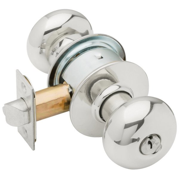 Schlage Grade 2 Storeroom Cylindrical Lock, Plymouth Knob, Conventional Cylinder, Bright Chrome Finish A80PD PLY 625